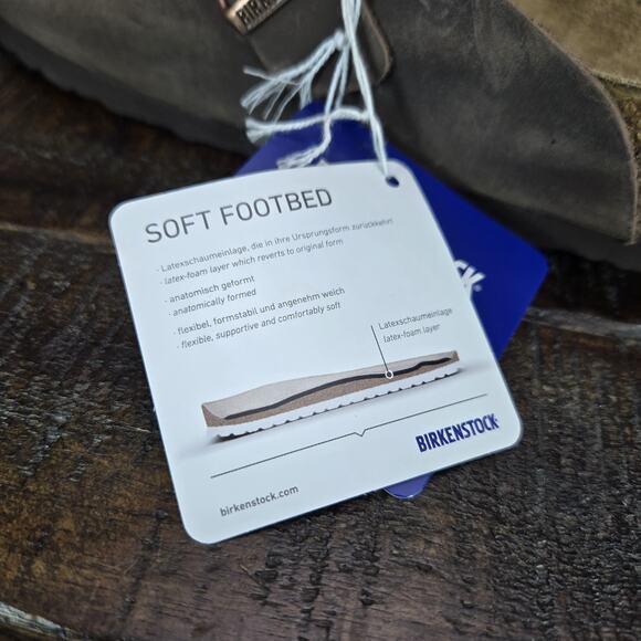 NEW Birkenstock Boston Mens Size 10 EU 43 Regular Clog Shoes Brown Leather Soft - Picture 11 of 11